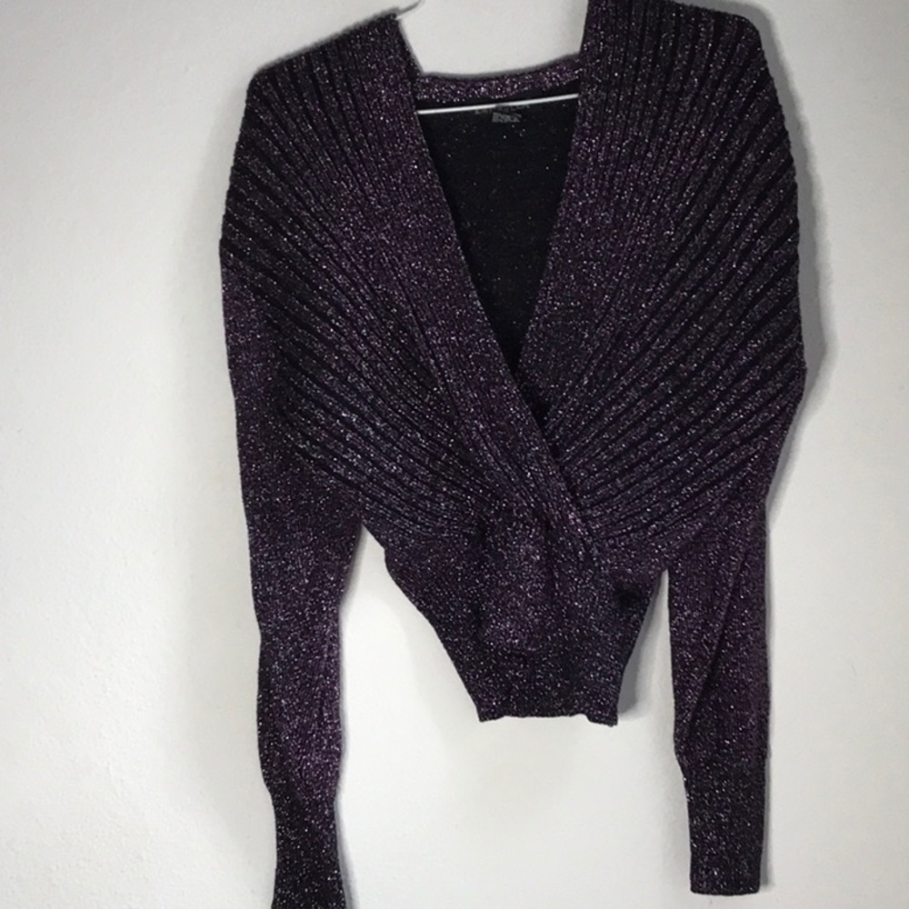 Lxubella purple metallic long sleeve Top size s